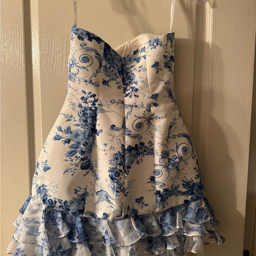 Sherri Hill White Strapless Dress worn once